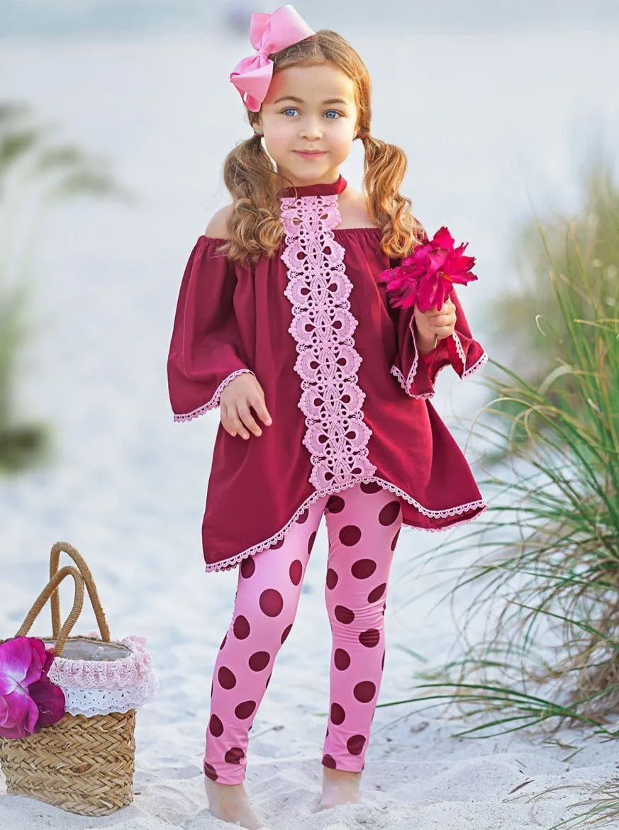 Ruby Awakening Polka Dot Legging Set