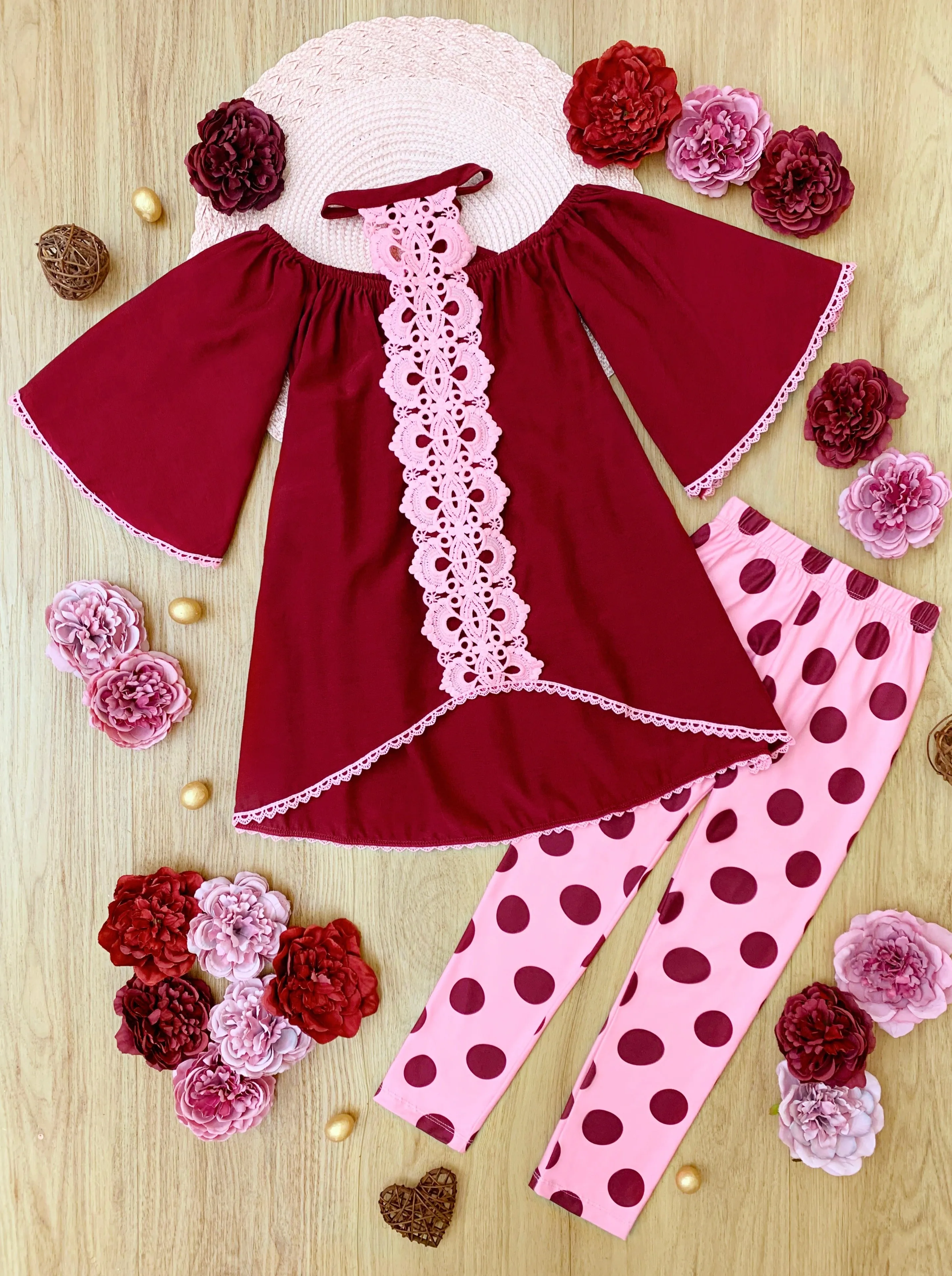 Ruby Awakening Polka Dot Legging Set