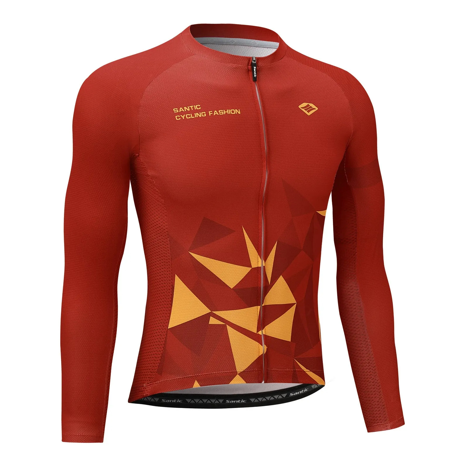 Santic Ares Men’s Cycling Jersey Bike Jersey Long Sleeve Red