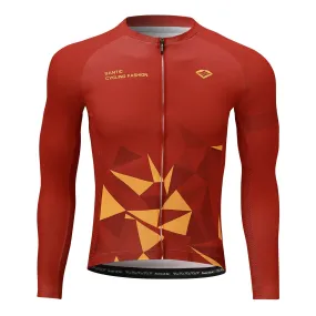 Santic Ares Men’s Cycling Jersey Bike Jersey Long Sleeve Red