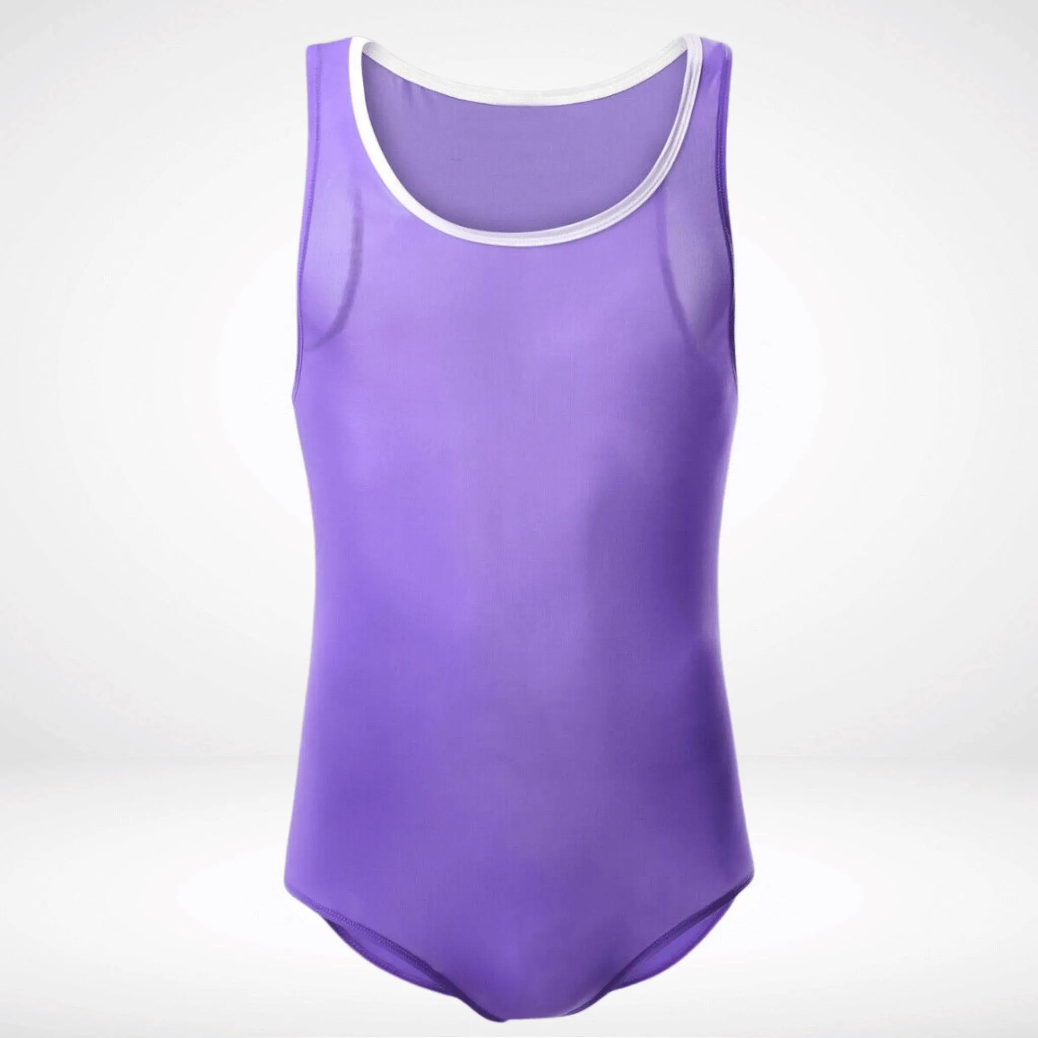 Sheer Form Fitted Men's Bodysuit Singlet