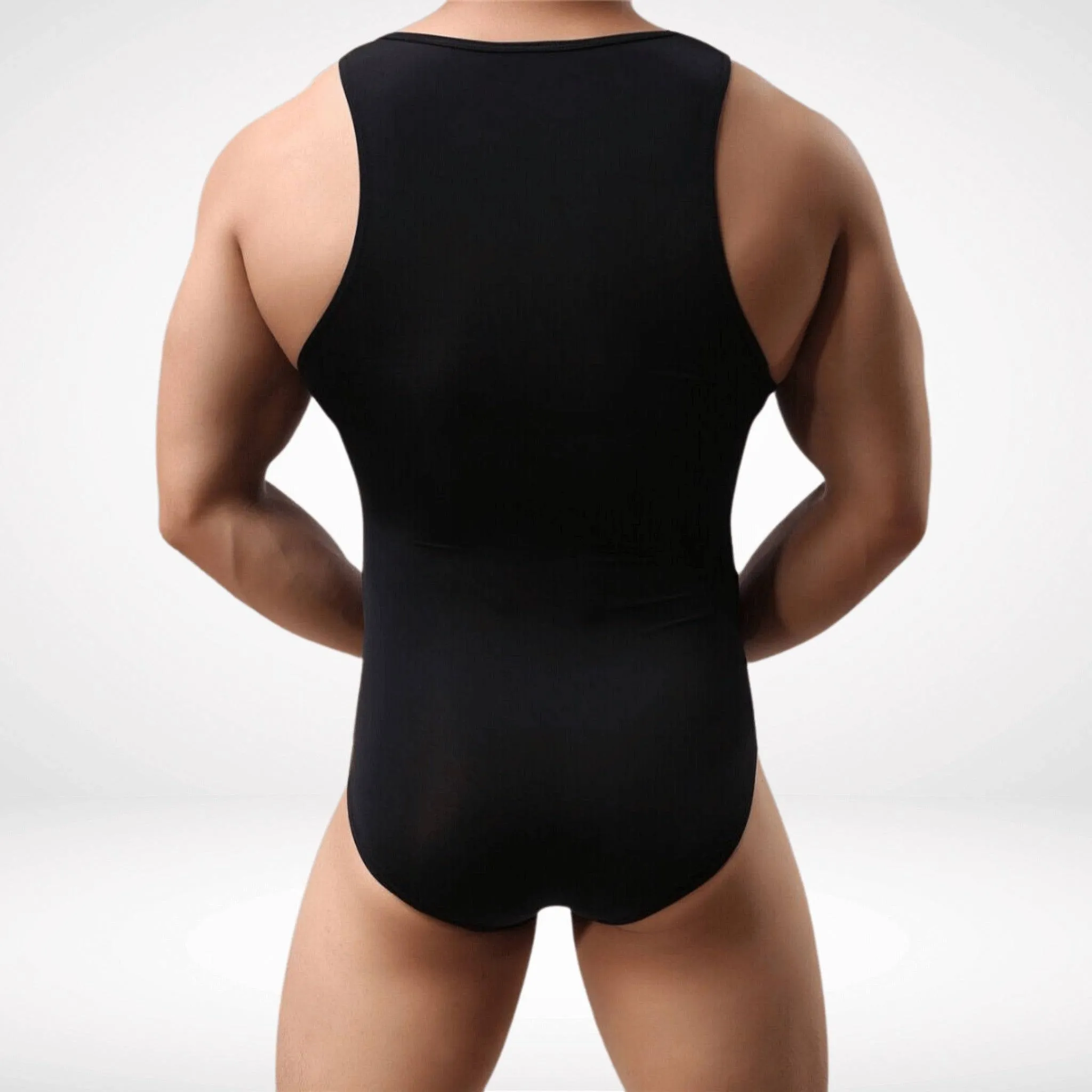 Sheer Form Fitted Men's Bodysuit Singlet