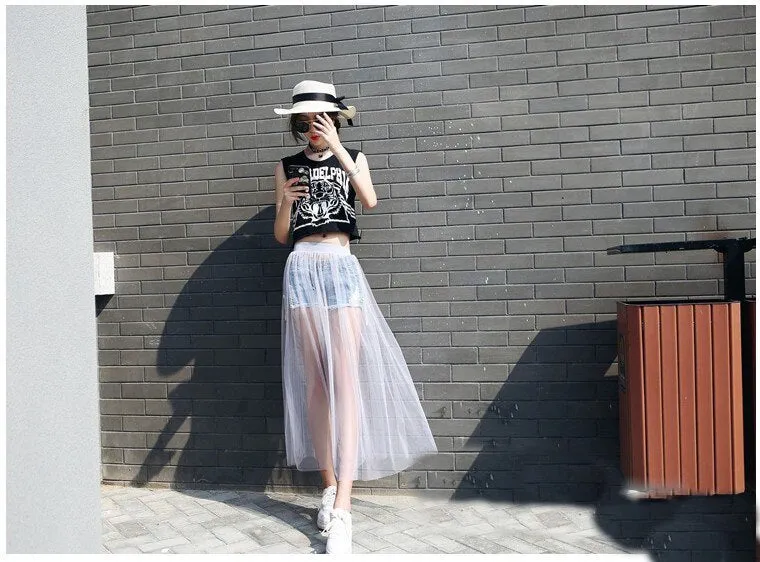 Sheer Layer Maxi Skirt