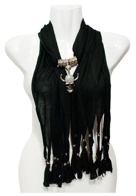 Studded Skull Pendant Jewelry Fashion Scarf Wholesale