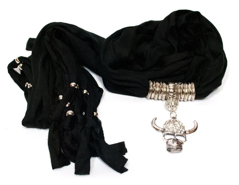 Studded Skull Pendant Jewelry Fashion Scarf Wholesale