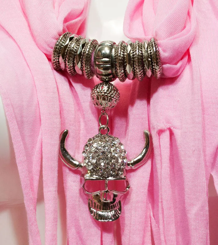 Studded Skull Pendant Jewelry Fashion Scarf Wholesale