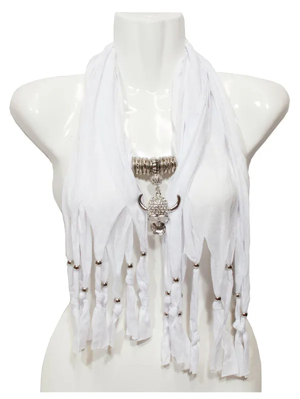 Studded Skull Pendant Jewelry Fashion Scarf Wholesale