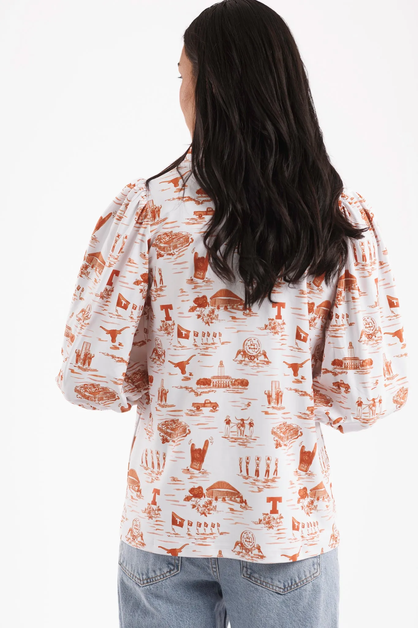 The Eliza Top - Texas Gameday Toile