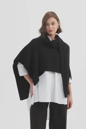 Tirelli Asymmetric Wrap Knit 25K3590 - Black