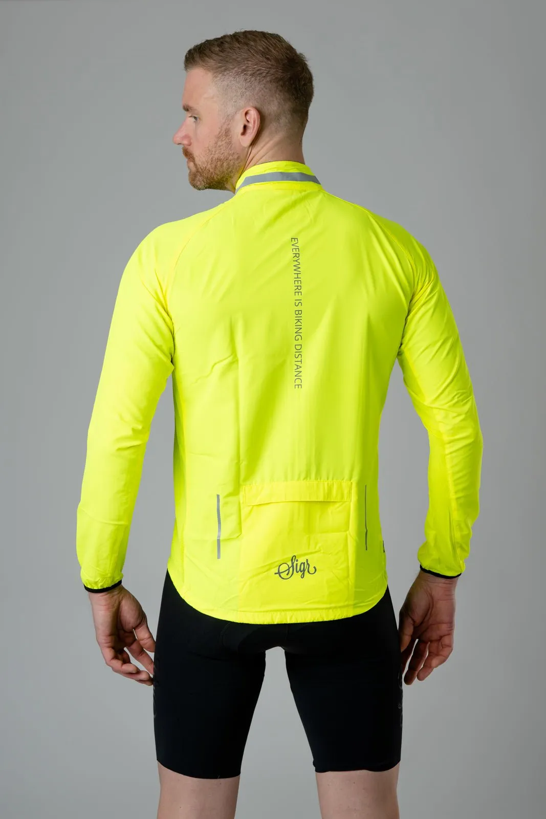 Treriksröset Yellow Men's Cycling WInd/Pack Jacket for Men