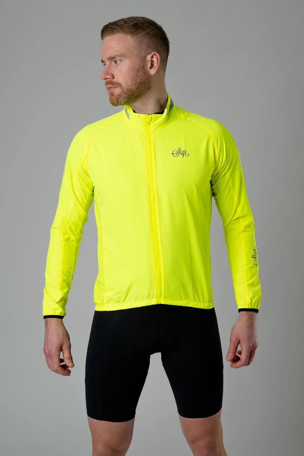 Treriksröset Yellow Men's Cycling WInd/Pack Jacket for Men