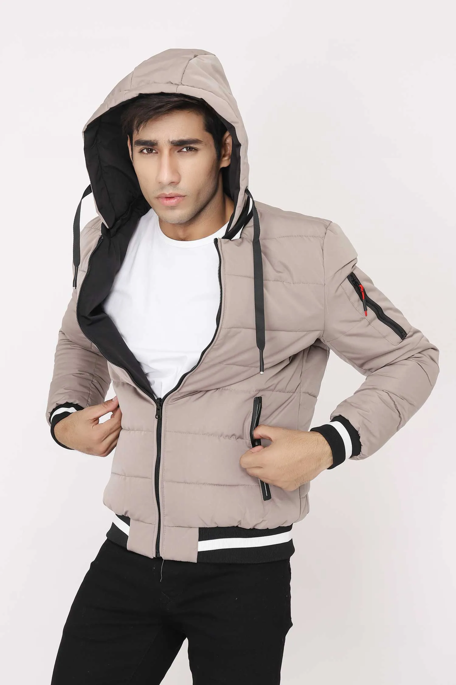 TWO TONE JACKET-KHAKI