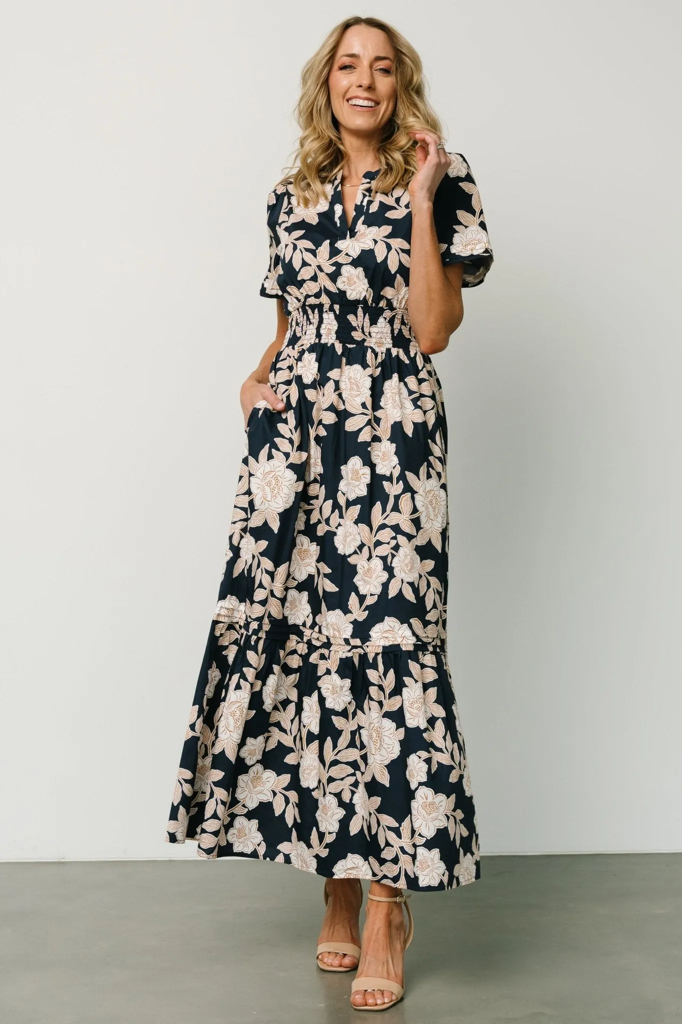 Vera Maxi Dress | Navy Floral