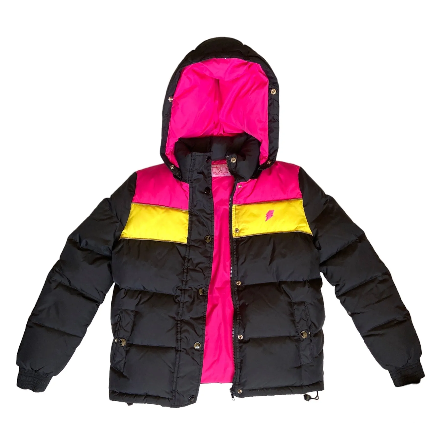 W&LT "KISS THE FUTURE" goose down puffer jacket with hood M