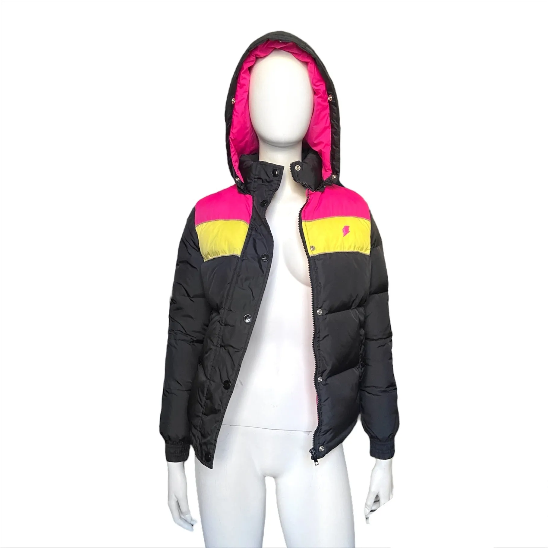 W&LT "KISS THE FUTURE" goose down puffer jacket with hood M