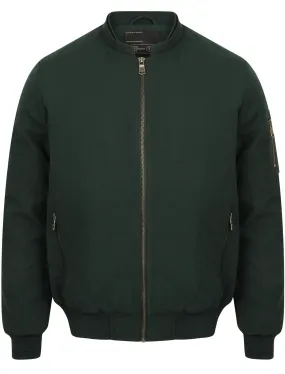 Whitecross Zip Up Bomber Jacket in Bottle Green - Dissident