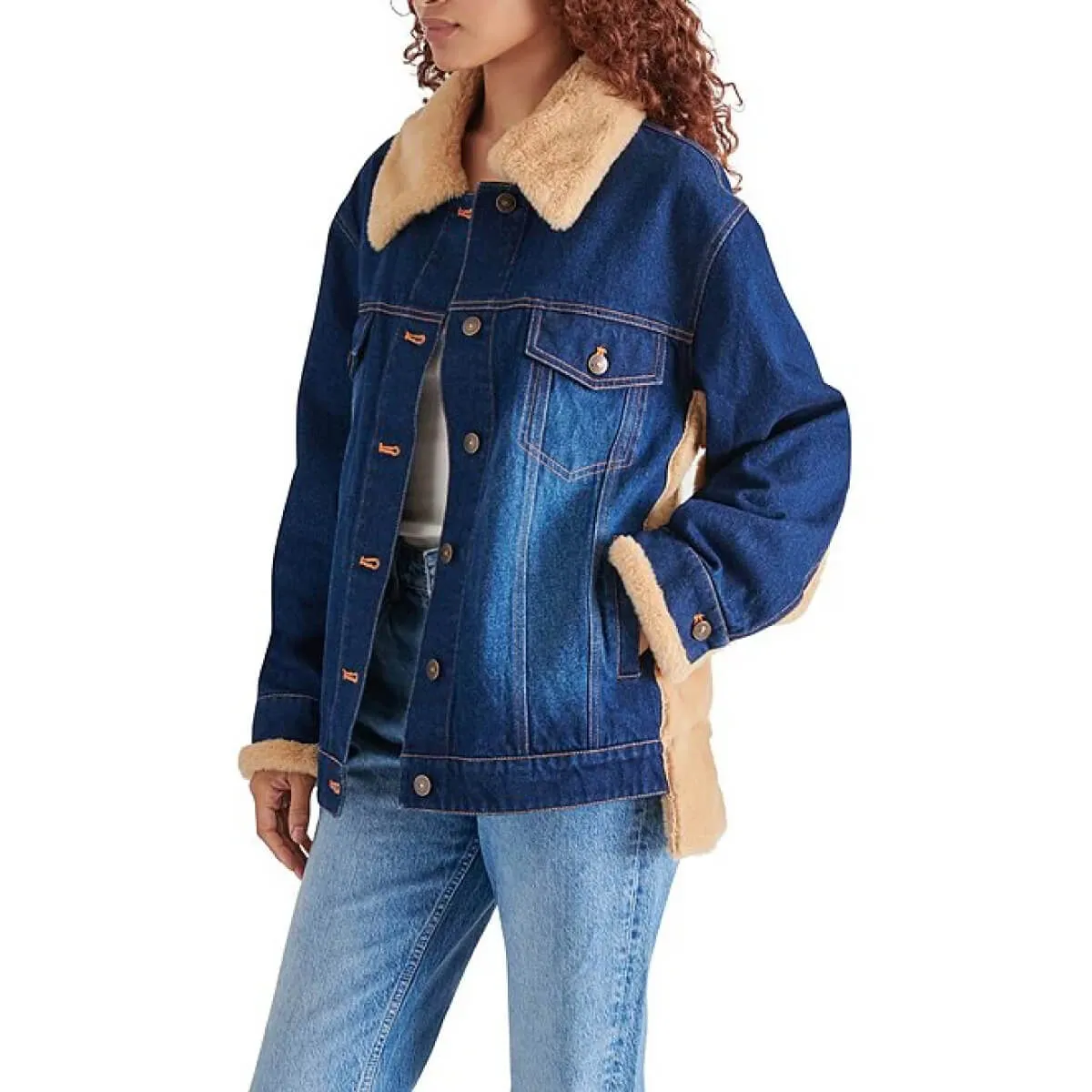 Winona Denim Faux Fur Jacket