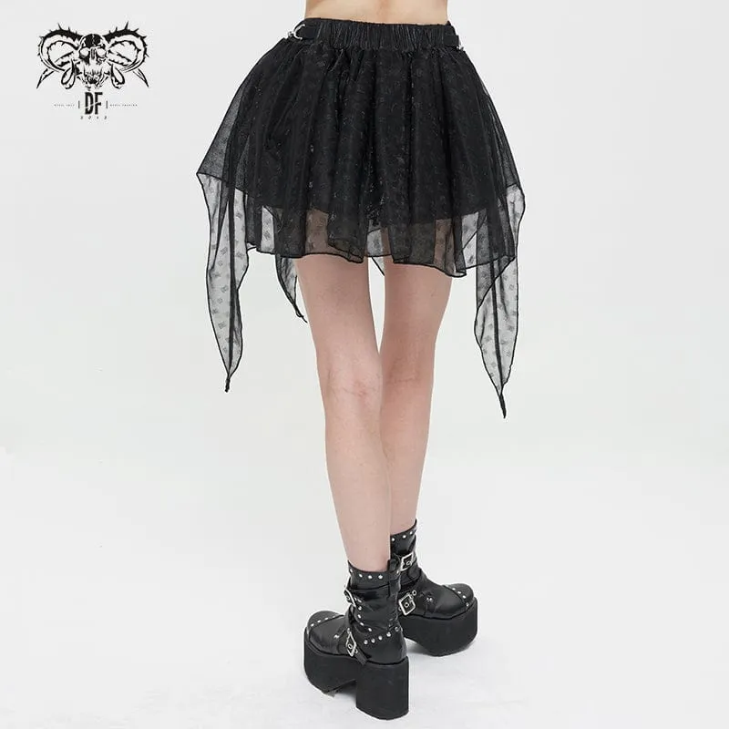 Women's Grunge Irregular Layered Mesh Skirt