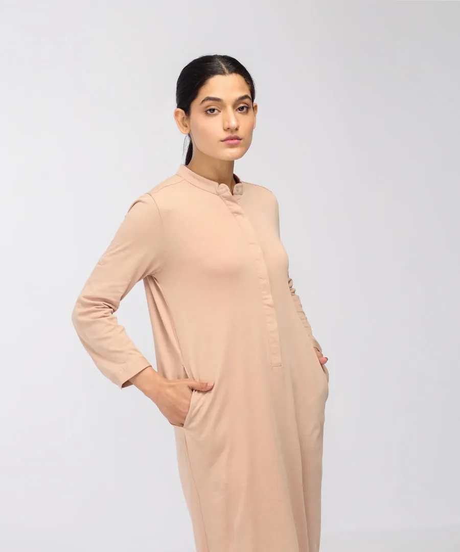 Women's Hidden Placket Shirt Dress