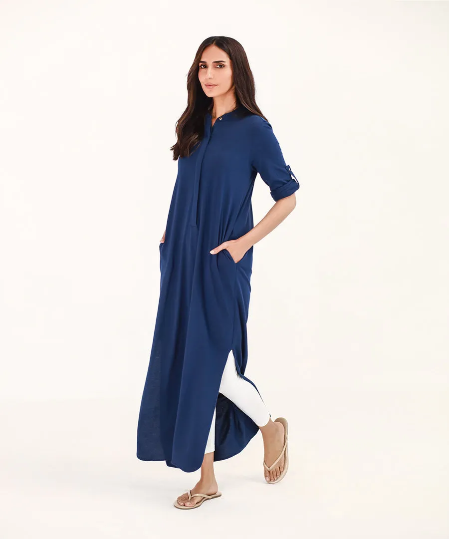 Women's Hidden Placket Shirt Dress