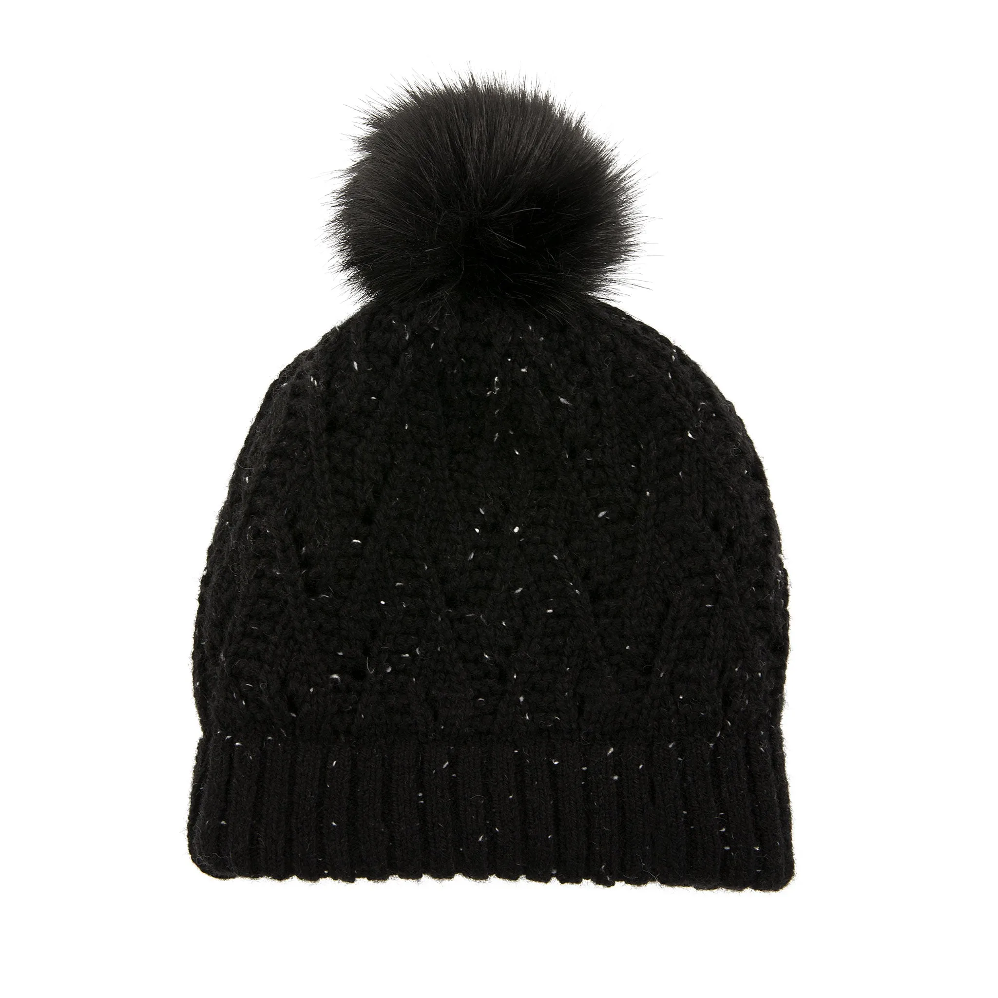 Women's Lace Knit Bobble Hat