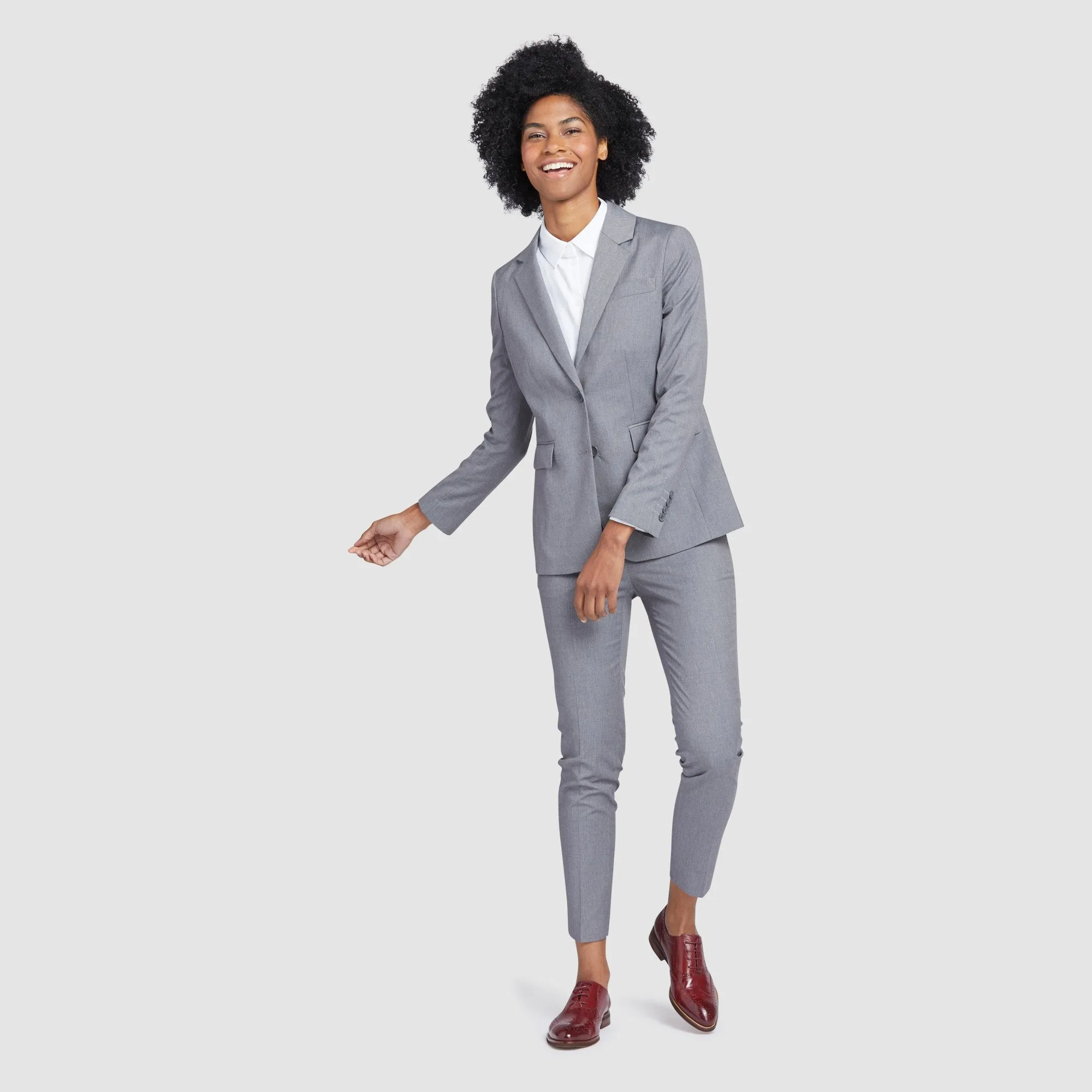 Women's Light Gray Suit Jacket