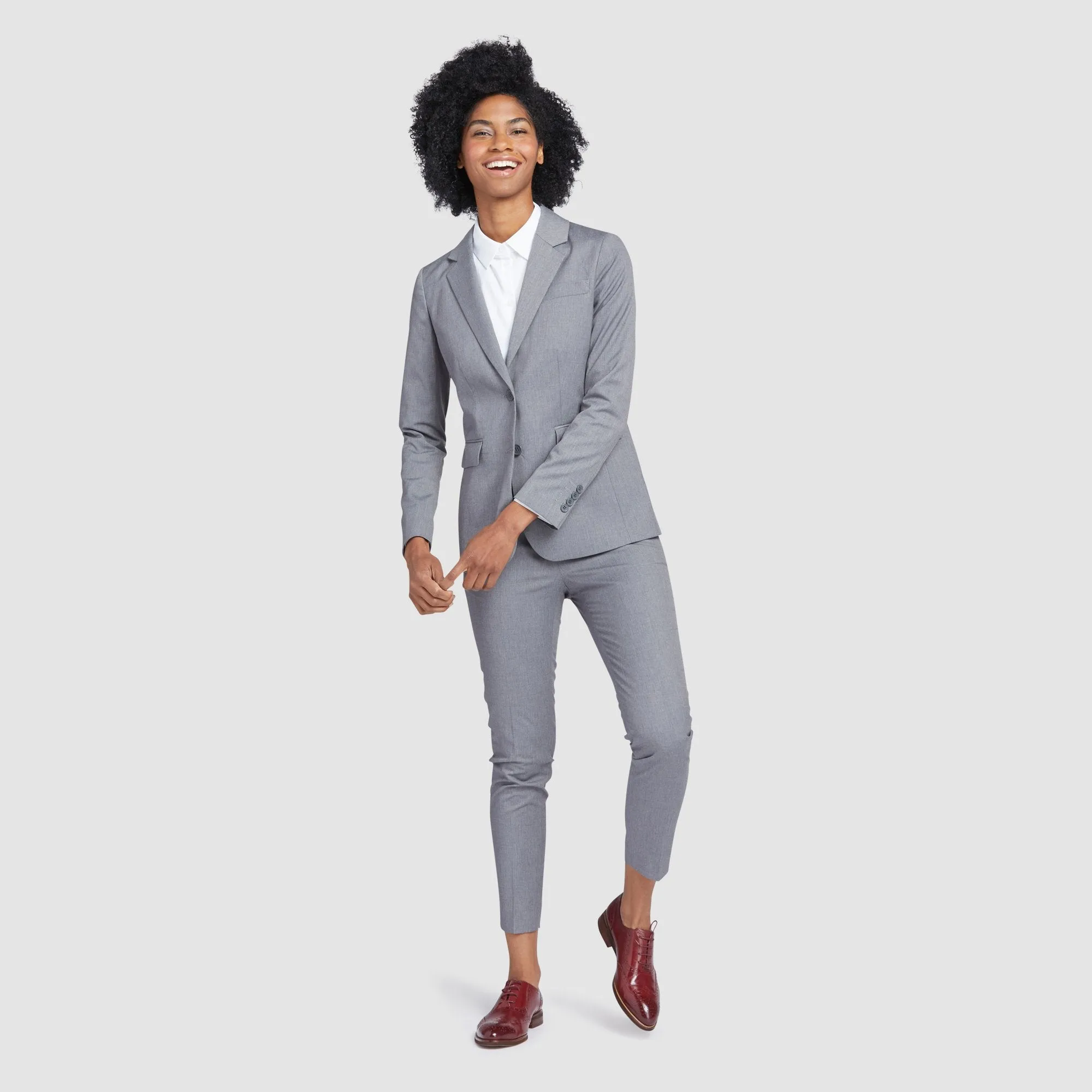 Women's Light Gray Suit Jacket