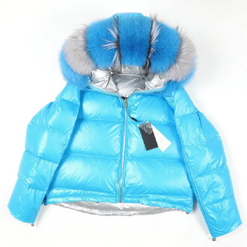 Women's Winter Casual Thick Warm Short Parka With Raccoon Fur